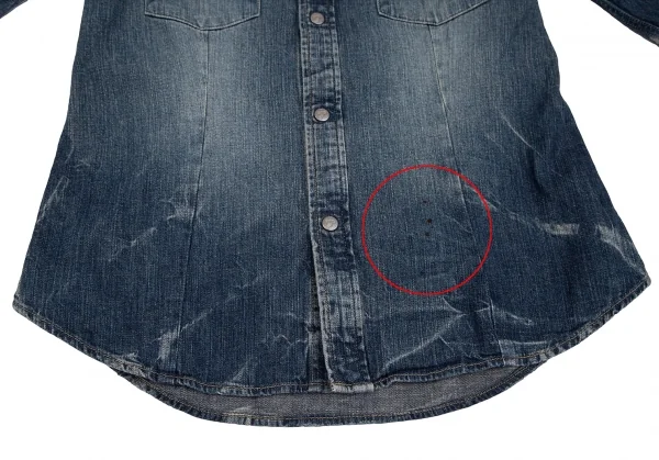 ヒステリックグラマーHYSTERIC GLAMOUR ウォッシュデニムウエスタンシャツ インディゴF K-111615_009