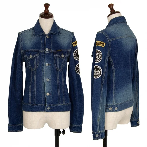 ヒステリックグラマーHYSTERIC GLAMOUR ガールワッペンデニムライクジャケット インディゴF K-111616_001