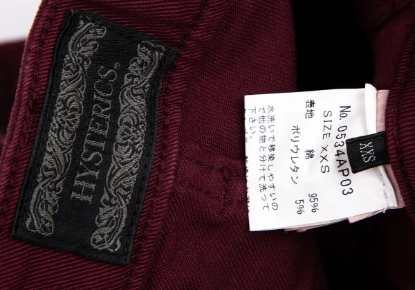 ヒステリックスHysterics パイソンプリントストレッチスキニーパンツ ボルドーXS K-111618_013