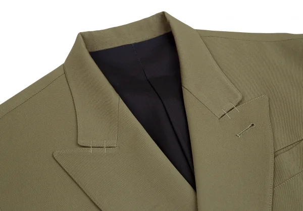 ジャンポールゴルチエ オムJean Paul GAULTIER HOMMEウールギャバメタルボタンダブルブレストノースリーブジャケット カーキ48 K-111628_003