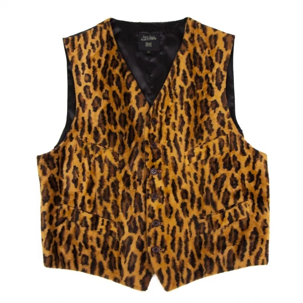 ジャンポールゴルチエ オムJean Paul GAULTIER HOMME レオパードフェイクファー切替ジレベスト