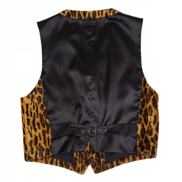 ジャンポールゴルチエ オムJean Paul GAULTIER HOMME レオパードフェイクファー切替ジレベスト 茶黒48 K-111631_009