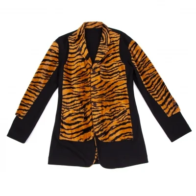 ジャンポールゴルチエ オムJean Paul GAULTIER HOMME タイガーフェイクファー切替ジャケット