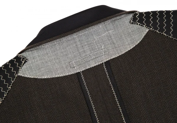 ジャンポールゴルチエ オムJean Paul GAULTIER HOMME インサイドアウトダブルブレストジャケット 茶紺グレー48 K-111634_016