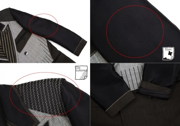 ジャンポールゴルチエ オムJean Paul GAULTIER HOMME インサイドアウトダブルブレストジャケット 茶紺グレー48 K-111634_005