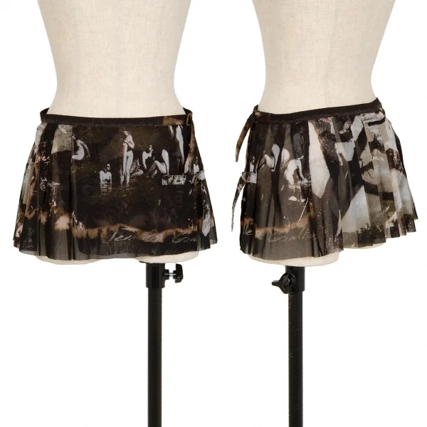 ジャンポールゴルチエ ファムJean Paul GAULTIER FEMME グラフィックプリントパワーネットセットアップスーツ 黒グレー40 K-111642_010