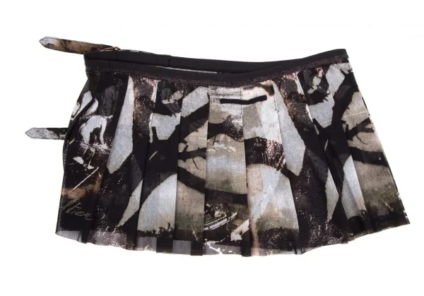 ジャンポールゴルチエ ファムJean Paul GAULTIER FEMME グラフィックプリントパワーネットセットアップスーツ 黒グレー40 K-111642_017
