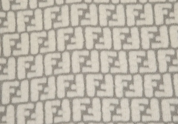 フェンディFENDI ズッカ柄ニットジャケット FF柄 アイボリーグレー40 K-111651_012