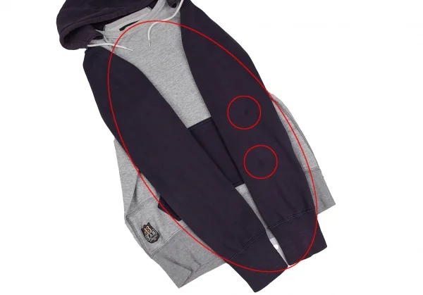 アイ ジュンヤワタナベ マン コムデギャルソン×ヴァンeYe JUNYA WATANABE MAN COMME des GARCONS×VAN バックロゴ刺繍ラグランパーカー グレー紺S K-111655_010