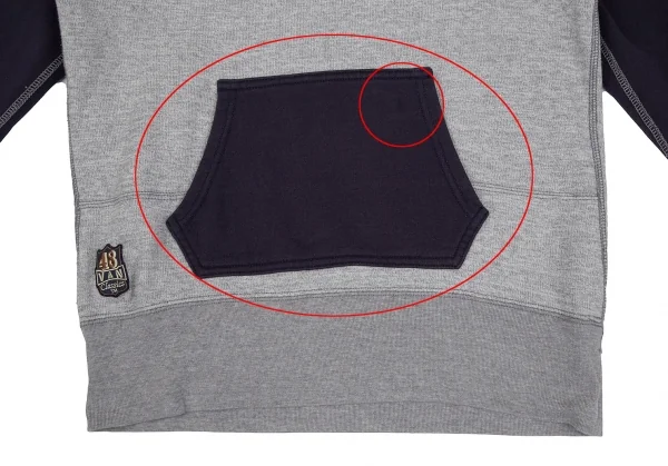 アイ ジュンヤワタナベ マン コムデギャルソン×ヴァンeYe JUNYA WATANABE MAN COMME des GARCONS×VAN バックロゴ刺繍ラグランパーカー グレー紺S K-111655_015