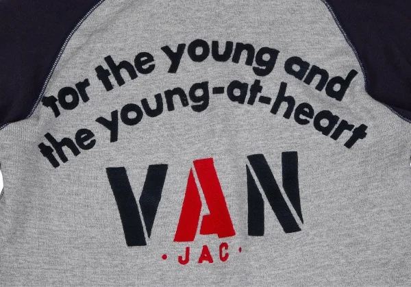 アイ ジュンヤワタナベ マン コムデギャルソン×ヴァンeYe JUNYA WATANABE MAN COMME des GARCONS×VAN バックロゴ刺繍ラグランパーカー グレー紺S K-111655_002