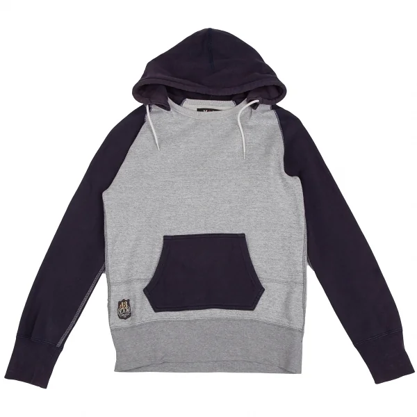 アイ ジュンヤワタナベ マン コムデギャルソン×ヴァンeYe JUNYA WATANABE MAN COMME des GARCONS×VAN バックロゴ刺繍ラグランパーカー グレー紺S K-111655_004