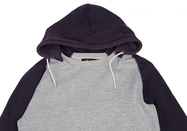 アイ ジュンヤワタナベ マン コムデギャルソン×ヴァンeYe JUNYA WATANABE MAN COMME des GARCONS×VAN バックロゴ刺繍ラグランパーカー グレー紺S K-111655_005