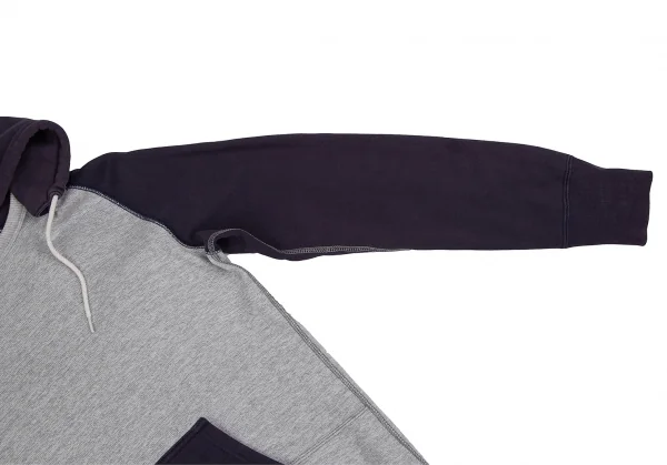 アイ ジュンヤワタナベ マン コムデギャルソン×ヴァンeYe JUNYA WATANABE MAN COMME des GARCONS×VAN バックロゴ刺繍ラグランパーカー グレー紺S K-111655_009