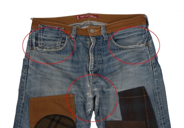 アイ ジュンヤワタナベ マン コムデギャルソン×リーバイス 解体再構築パッチワークXXデニムパンツ インディゴXS K-111656_002