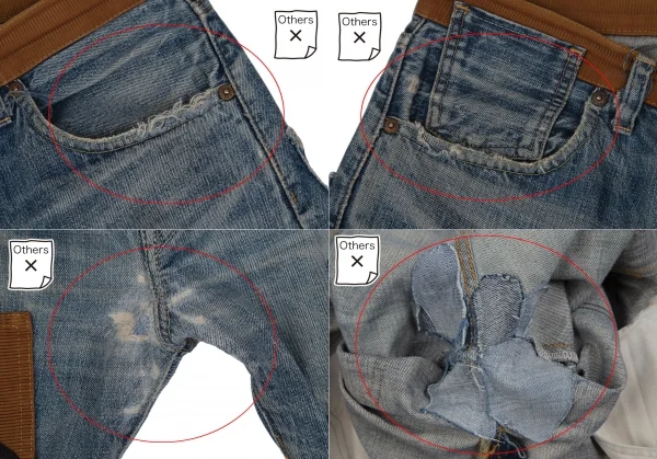 アイ ジュンヤワタナベ マン コムデギャルソン×リーバイス 解体再構築パッチワークXXデニムパンツ インディゴXS K-111656_003