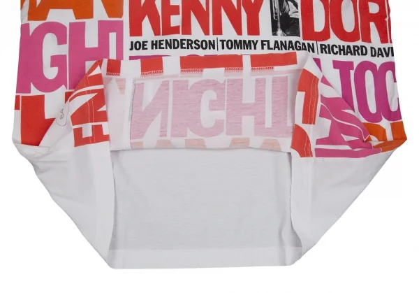 ジュンヤワタナベマン コムデギャルソンJUNYA WATANABE MAN COMME des GARCONS ジャズプリント切替リンガーTシャツ 白S K-111657_011