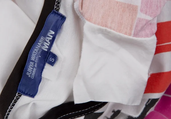 ジュンヤワタナベマン コムデギャルソンJUNYA WATANABE MAN COMME des GARCONS ジャズプリント切替リンガーTシャツ 白S K-111657_014