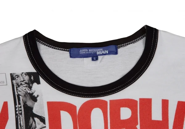 ジュンヤワタナベマン コムデギャルソンJUNYA WATANABE MAN COMME des GARCONS ジャズプリント切替リンガーTシャツ 白S K-111657_003