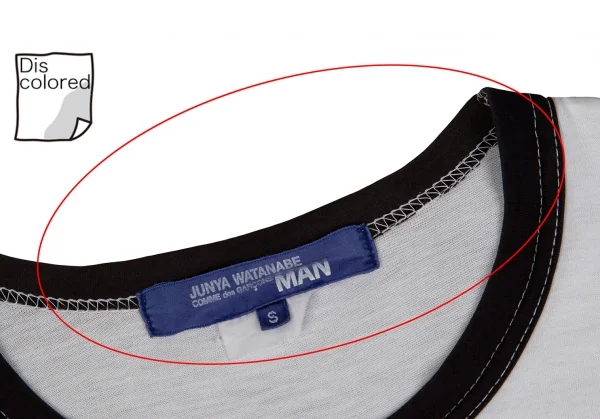 ジュンヤワタナベマン コムデギャルソンJUNYA WATANABE MAN COMME des GARCONS ジャズプリント切替リンガーTシャツ 白S K-111657_004