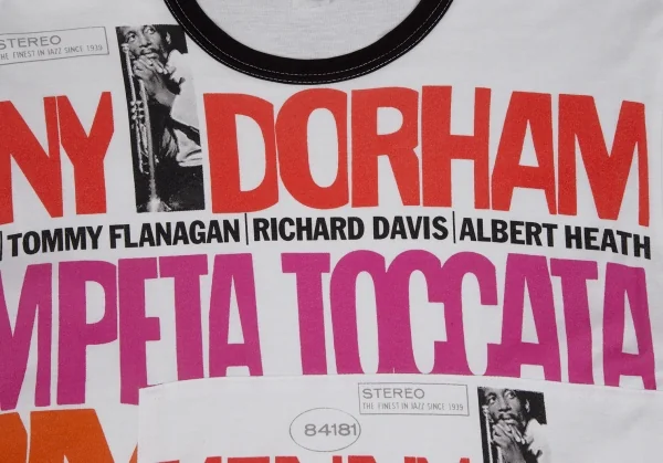 ジュンヤワタナベマン コムデギャルソンJUNYA WATANABE MAN COMME des GARCONS ジャズプリント切替リンガーTシャツ 白S K-111657_006