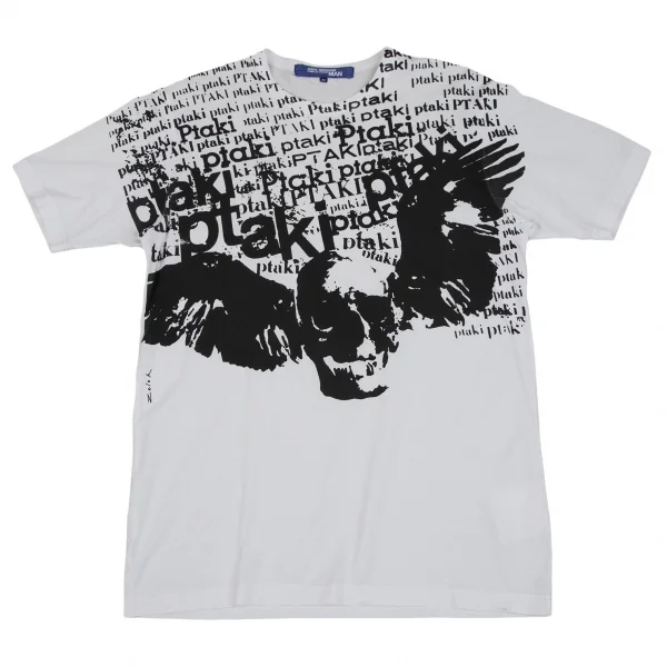 ジュンヤワタナベマン コムデギャルソンJUNYA WATANABE MAN COMME des GARCONS×Bronislaw Zelek スカルウィングプリントTシャツ 白M K-111658_001