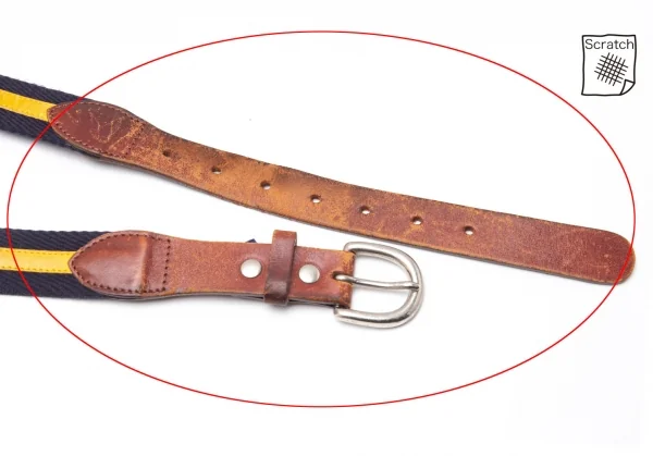 ジュンヤワタナベマン コムデギャルソンJUNYA WATANABE MAN COMME des GARCONS レザー切替ラインベルト 紺黄 K-111664_003