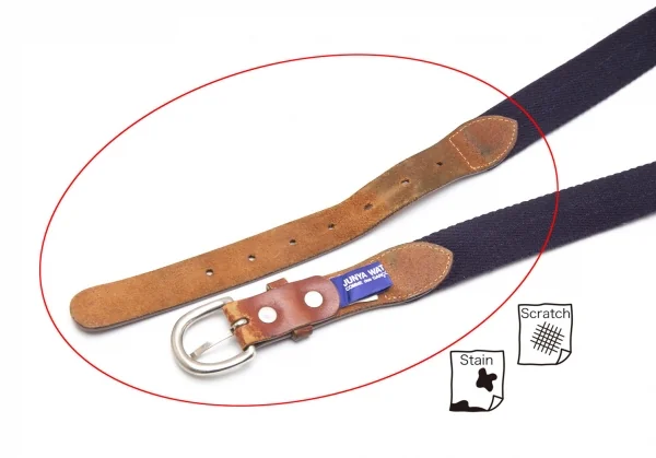 ジュンヤワタナベマン コムデギャルソンJUNYA WATANABE MAN COMME des GARCONS レザー切替ラインベルト 紺黄 K-111664_007