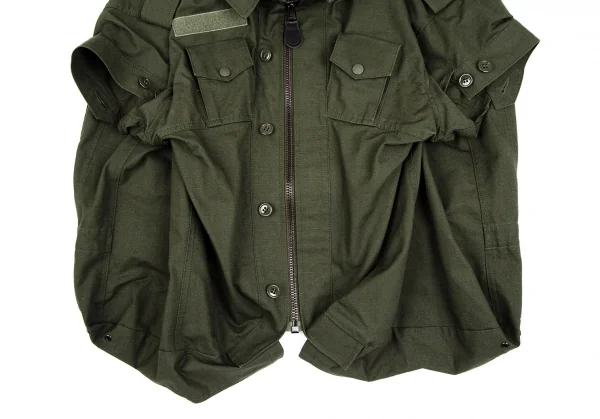 ジュンヤワタナベ コムデギャルソンJUNYA WATANABE COMME des GARCONS レオパードファーライニング解体再構築ミリタリーコート オリーブXS K-111666_008