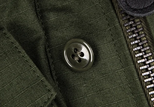 ジュンヤワタナベ コムデギャルソンJUNYA WATANABE COMME des GARCONS レオパードファーライニング解体再構築ミリタリーコート オリーブXS K-111666_009