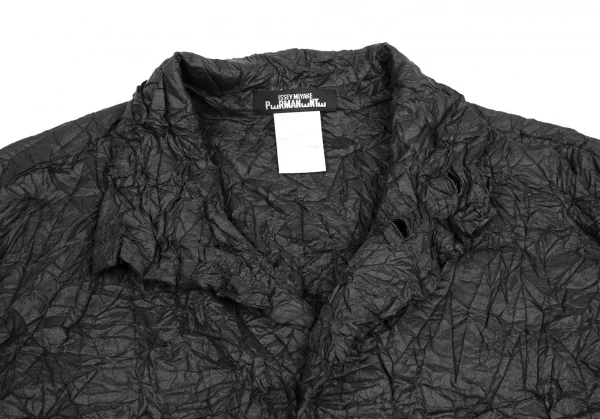 イッセイミヤケペルマネンテISSEY MIYAKEPERMANENTE シワプリーツロングジャケット チャコールM K-111674_005