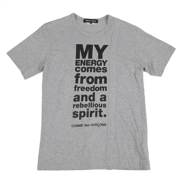 コムデギャルソンCOMME des GARCONS メッセージプリントテーピングTシャツ 杢グレーS K-111689_001