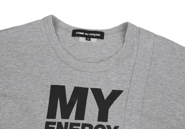 コムデギャルソンCOMME des GARCONS メッセージプリントテーピングTシャツ 杢グレーS K-111689_002