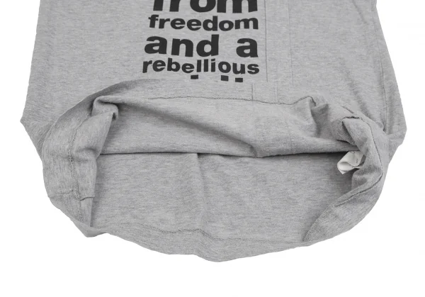 コムデギャルソンCOMME des GARCONS メッセージプリントテーピングTシャツ 杢グレーS K-111689_008