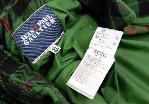 Jean's Paul GAULTIER Tartan check Down Jacket K-111700_020
