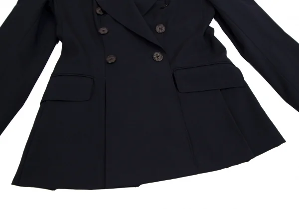 ジャンポールゴルチエ クラシックJean Paul GAULTIER CLASSIQUE ウールプリーツデザインダブルブレストジャケット 紺40 K-111715_008