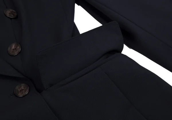 ジャンポールゴルチエ クラシックJean Paul GAULTIER CLASSIQUE ウールプリーツデザインダブルブレストジャケット 紺40 K-111715_009