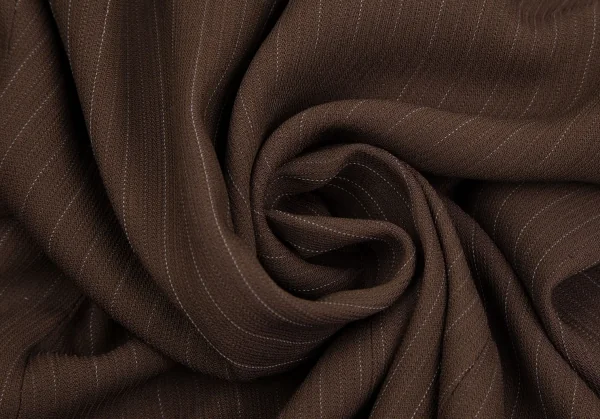 ジャンポールゴルチエ クラシックJean Paul GAULTIER CLASSIQUE ウールストライプロングジャケット 茶42 K-111718_017