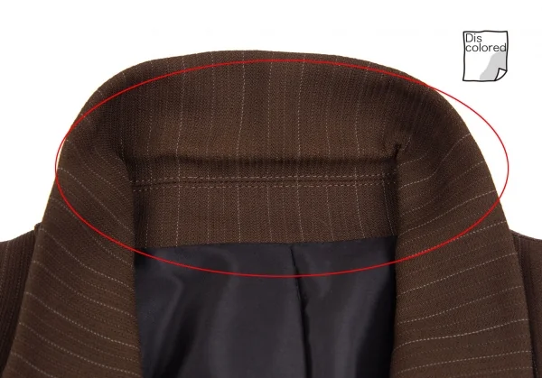 ジャンポールゴルチエ クラシックJean Paul GAULTIER CLASSIQUE ウールストライプロングジャケット 茶42 K-111718_004