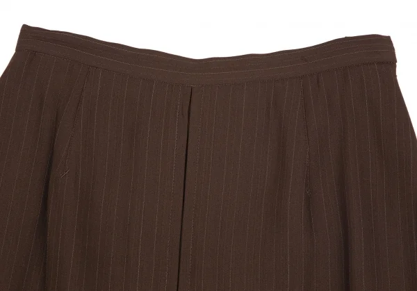 ジャンポールゴルチエ クラシックJean Paul GAULTIER CLASSIQUE ウールストライプタックシームスカート 茶40 K-111719_003