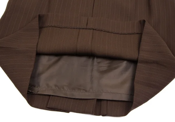 ジャンポールゴルチエ クラシックJean Paul GAULTIER CLASSIQUE ウールストライプタックシームスカート 茶40 K-111719_005