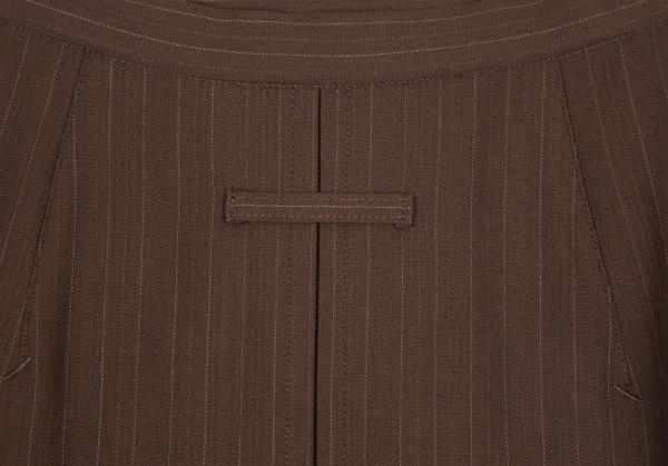 ジャンポールゴルチエ クラシックJean Paul GAULTIER CLASSIQUE ウールストライプタックシームスカート 茶40 K-111719_008