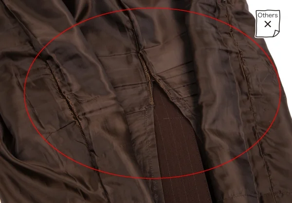 ジャンポールゴルチエ クラシックJean Paul GAULTIER CLASSIQUE ウールストライプロングジャケットセットアップスーツ 茶42・40 K-111720_018