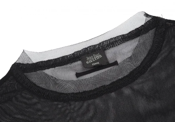 ジャンポールゴルチエ ファムJean Paul GAULTIER FEMME パワーネット切替デザインカットソー 黒40 K-111721_004