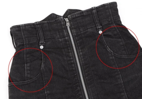 ヒステリックグラマーHYSTERIC GLAMOUR センタージップミニスカート 黒XS K-111725_003