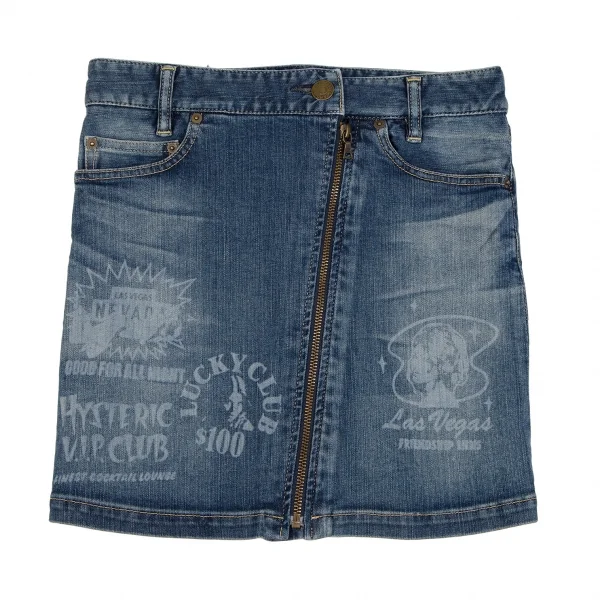 ヒステリックグラマーHYSTERIC GLAMOUR バックレースアップデニムミニスカート インディゴXS K-111727_002