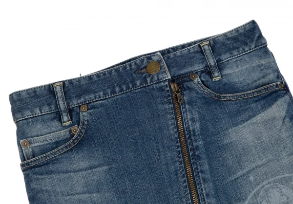 ヒステリックグラマーHYSTERIC GLAMOUR バックレースアップデニムミニスカート インディゴXS K-111727_003