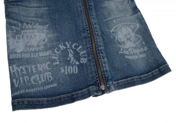 ヒステリックグラマーHYSTERIC GLAMOUR バックレースアップデニムミニスカート インディゴXS K-111727_006