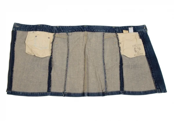 ヒステリックグラマーHYSTERIC GLAMOUR バックレースアップデニムミニスカート インディゴXS K-111727_009