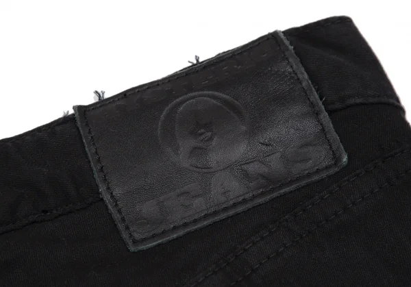 ヒステリックグラマーHYSTERIC GLAMOUR ボーダー染め抜きストレッチスキニーパンツ 黒S K-111729_010